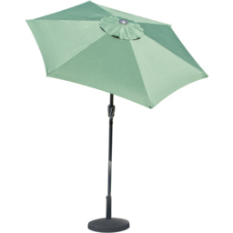 GardenKraft Dark Green 6 Ribs Crank and Tilt Parasol 2m - Wilko - thumbnail 1