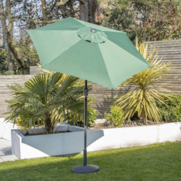 GardenKraft Dark Green 6 Ribs Crank and Tilt Parasol 2m - Wilko - thumbnail 3