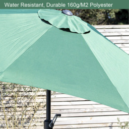 GardenKraft Dark Green 6 Ribs Crank and Tilt Parasol 2m - Wilko - thumbnail 5