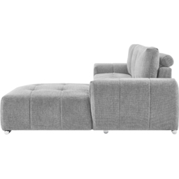 DS Living The Capri 3 Seater Silver Woven Fabric Right Hand Chaise Corner Sofa - Wilko - thumbnail 4