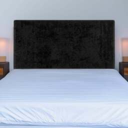 Bedmaster Double Black Naples Velvet Valencia Plain Headboard - Wilko - thumbnail 1