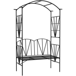 Outsunny 2 Seater Black Metal Garden Loveseat Bench with Arch - Wilko - thumbnail 3