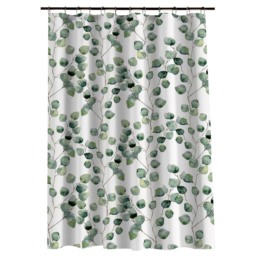 AURA Bathroom White Eucalyptus Shower Curtain 180 x 180cm - Wilko - thumbnail 3
