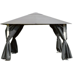 Glendale Vintage 2.5 x 2.5m Grey Garden Gazebo - Size: 3 x 3m - Wilko - thumbnail 3
