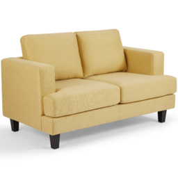 Home Detail Dale 2 Seater Mustard Linen Sofa - Yellow - Wilko - thumbnail 3