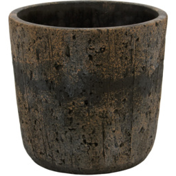 Stoneware Plant Pot Brown 20cm - Wilko - thumbnail 1