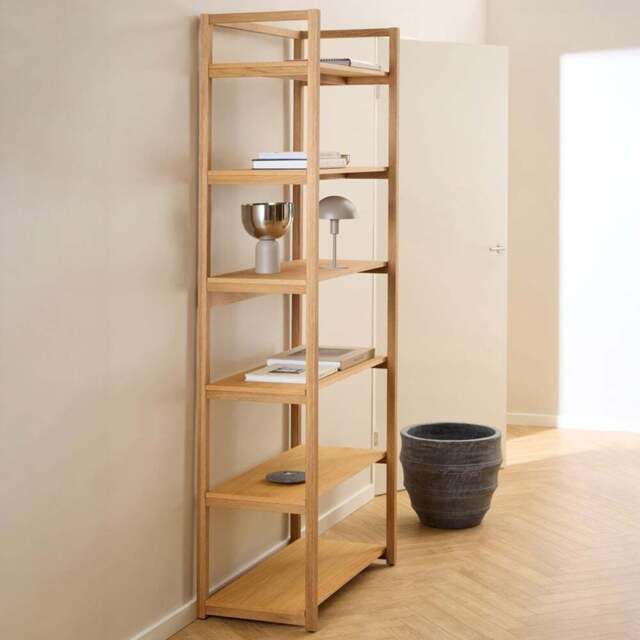 Florence Ludza 6 Shelf Oak Rectangular Bookcase - Brown - Furniture To Go - Wilko - image 1