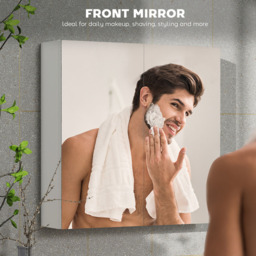 HOMCOM White Wall Mounted Mirror Bathroom Cabinet - Size: 60.0 cm x 15.0 cm x 60.0 cmcm - Wilko - thumbnail 7