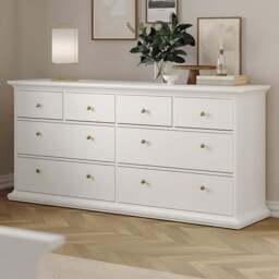Florence Paris 8 Drawer White Chest of Drawers - Wilko