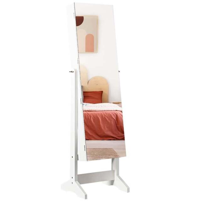 Costway White Free Standing Jewellery Cabinet - Size: 40 x 37 x 148cm - Wilko - image 1
