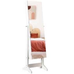 Costway White Free Standing Jewellery Cabinet - Size: 40 x 37 x 148cm - Wilko - thumbnail 1