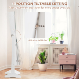 Costway White Free Standing Jewellery Cabinet - Size: 40 x 37 x 148cm - Wilko - thumbnail 6