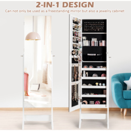 Costway White Free Standing Jewellery Cabinet - Size: 40 x 37 x 148cm - Wilko - thumbnail 5