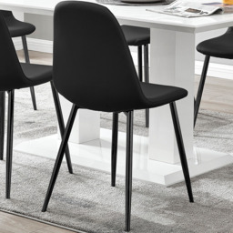 Furniturebox Molini Solara 6 Seater Dining Set White Gloss Black and Chrome - Wilko - thumbnail 5