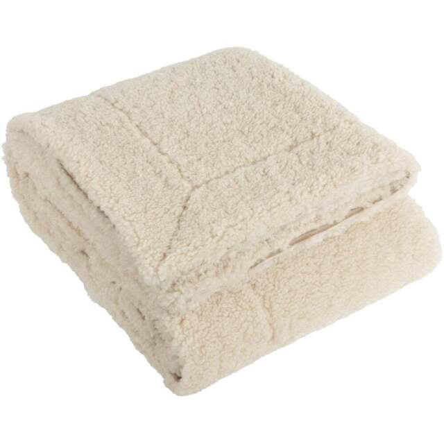 Yard Olann Natural Shearling Fleece Throw - Size: 180 x 130 x 1cm - Cream - Wilko - image 1