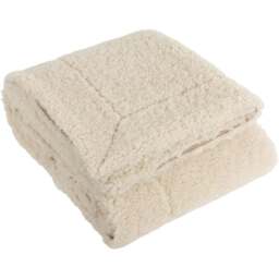Yard Olann Natural Shearling Fleece Throw - Size: 180 x 130 x 1cm - Cream - Wilko - thumbnail 1