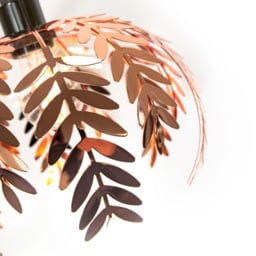 Happy Homewares Shiny Copper Fern Leaf Pendant Light Shade - Size: 17 x 28 x 28cm - Brown - Wilko - thumbnail 4