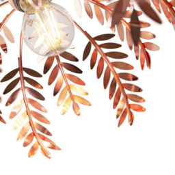Happy Homewares Shiny Copper Fern Leaf Pendant Light Shade - Size: 17 x 28 x 28cm - Brown - Wilko - thumbnail 5
