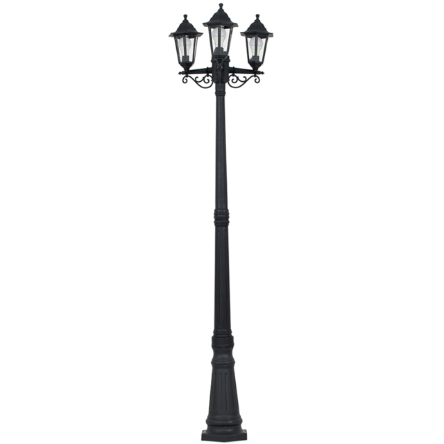 ValueLights Mayfair Black 3 Light Post Lamp - Size: 195 x 57 x 24cm - Wilko - image 1