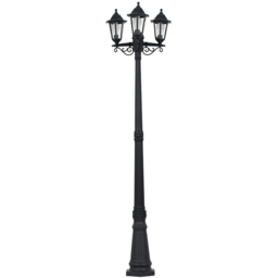 ValueLights Mayfair Black 3 Light Post Lamp - Size: 195 x 57 x 24cm - Wilko