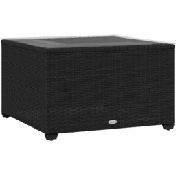 Outsunny Dark Grey Rattan Outdoor Coffee Table - Size: 38 x 62 x 62cm - Black - Wilko - thumbnail 3