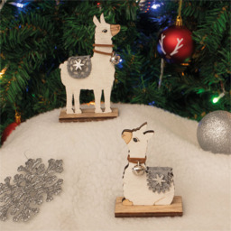 St Helens White Standing Wooden Alpaca Ornament - Size: 7 x 4 x 13cm - Wilko - thumbnail 7