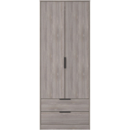 Crowndale Hong Kong 2 Door 2 Drawer Grey Oak Tall Wardrobe Ready Assembled - Wilko - thumbnail 3