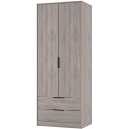 Crowndale Hong Kong 2 Door 2 Drawer Grey Oak Tall Wardrobe Ready Assembled - Wilko - thumbnail 5