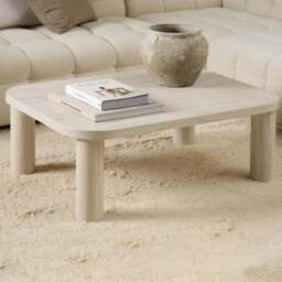 Florence Solano Light Travertine Rectangular Coffee Table - Size: 36 x 100 x 75cm - Cream - Furniture To Go - Wilko