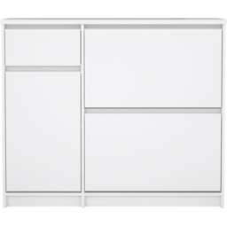 Florence Single Door 3 Drawer White High Gloss Shoe Cabinet - Size: 31.5 x 108.9 x 92.9cm - Furniture to Go - Wilko - thumbnail 5