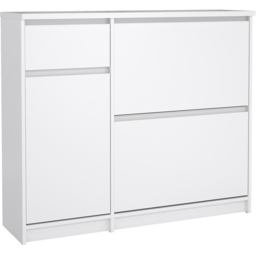 Florence Single Door 3 Drawer White High Gloss Shoe Cabinet - Size: 31.5 x 108.9 x 92.9cm - Furniture to Go - Wilko - thumbnail 3