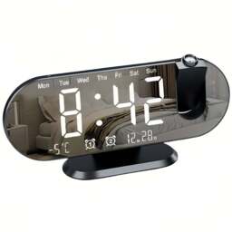 Jaoyeh Trading White Font LED Smart Projection Clock - Size: 5.2 x 10 x 20.8cm - Wilko - thumbnail 1