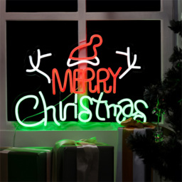 Xmas Haus Neon LED Merry Christmas 44 x 33cm - Size: 440 x 330 x 20cm - Multi - Wilko - thumbnail 4