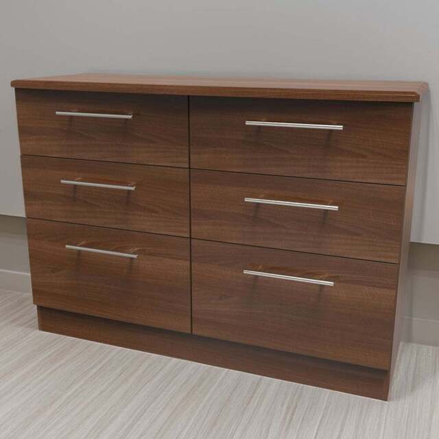 Crowndale Sherwood 6 Drawer Noche Walnut Chest of Drawers - Brown - Wilko - image 1
