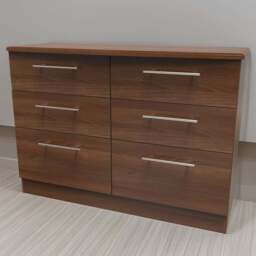 Crowndale Sherwood 6 Drawer Noche Walnut Chest of Drawers - Brown - Wilko
