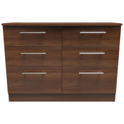 Crowndale Sherwood 6 Drawer Noche Walnut Chest of Drawers - Brown - Wilko - thumbnail 3