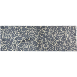 JVL Mega Grey Floral Latex Backed Door Mat and Runner Set - Size: 150 x 57 x 4cm - Blue - Wilko - thumbnail 6