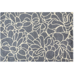 JVL Mega Grey Floral Latex Backed Door Mat and Runner Set - Size: 150 x 57 x 4cm - Blue - Wilko - thumbnail 5