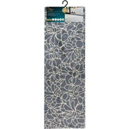 JVL Mega Grey Floral Latex Backed Door Mat and Runner Set - Size: 150 x 57 x 4cm - Blue - Wilko - thumbnail 4