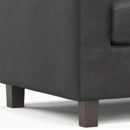 York 2 Seater Black Faux Leather Sofa - Wilko - thumbnail 5