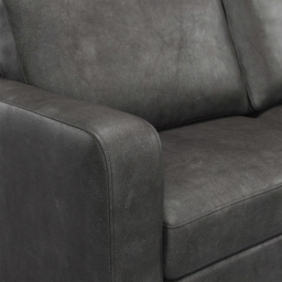York 2 Seater Black Faux Leather Sofa - Wilko - thumbnail 4