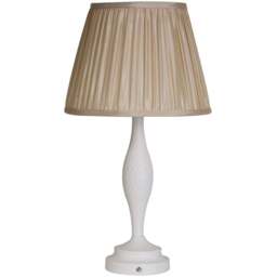 Lighting Collection Spindle White Rechargeable LED Table Lamp - Size: 44 x 26 x 26cm - Off White - Wilko