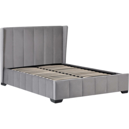 Julian Bowen Katie King Size Grey Velvet Bed Frame with Winged Headboard - Wilko - thumbnail 4