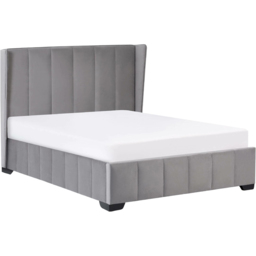 Julian Bowen Katie King Size Grey Velvet Bed Frame with Winged Headboard - Wilko - thumbnail 3