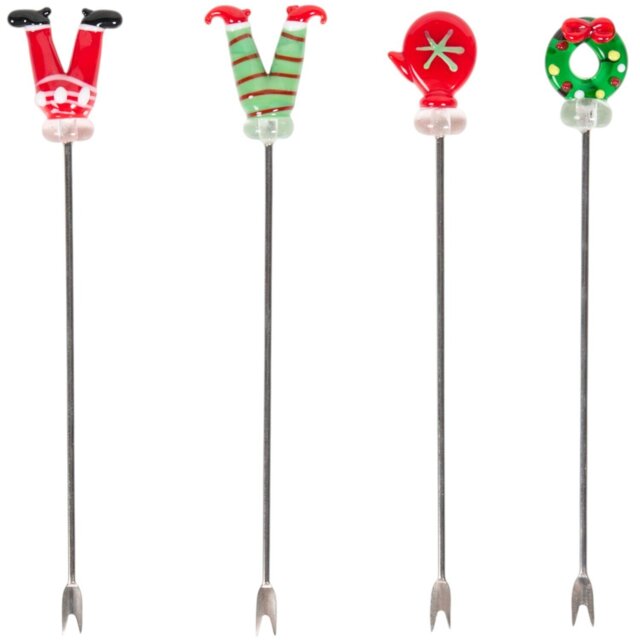 Set of 4 Festive Fondue Forks - Wilko - image 1