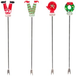 Set of 4 Festive Fondue Forks - Wilko - thumbnail 1
