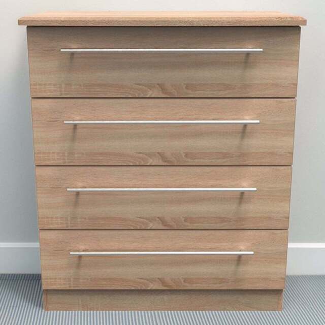 Crowndale Sherwood 4 Drawer Bardolino Oak Chest of Drawers - Brown - Wilko - image 1