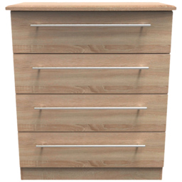 Crowndale Sherwood 4 Drawer Bardolino Oak Chest of Drawers - Brown - Wilko - thumbnail 3