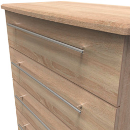 Crowndale Sherwood 4 Drawer Bardolino Oak Chest of Drawers - Brown - Wilko - thumbnail 6