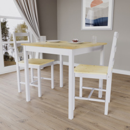VIDA DESIGNS Yorkshire 2 Seater Dining Set White and Pine - Wilko - thumbnail 4
